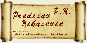 Predisav Mikašević vizit kartica